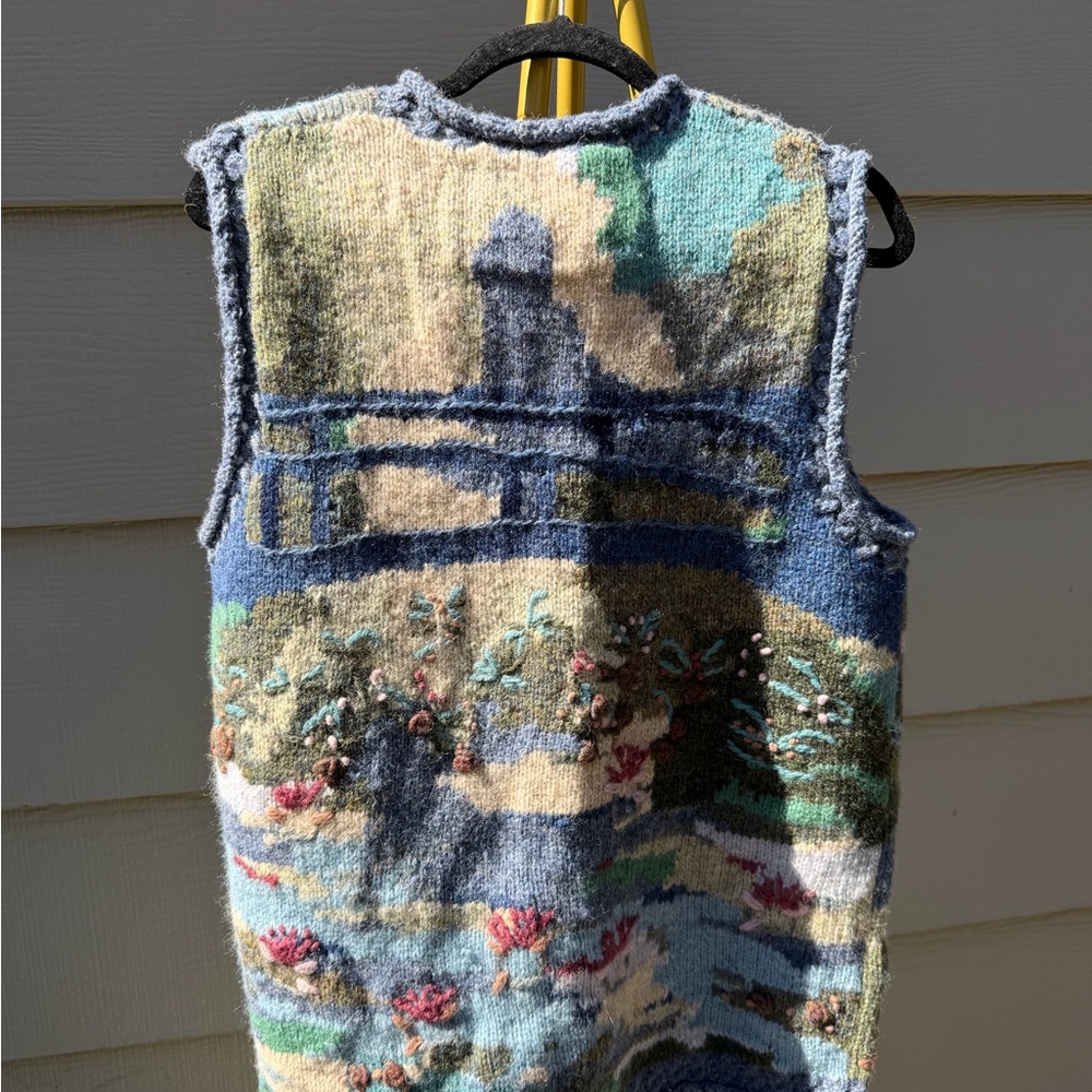 Multicolor Textured Women's Cardigan Vest - Picture 6 of 6